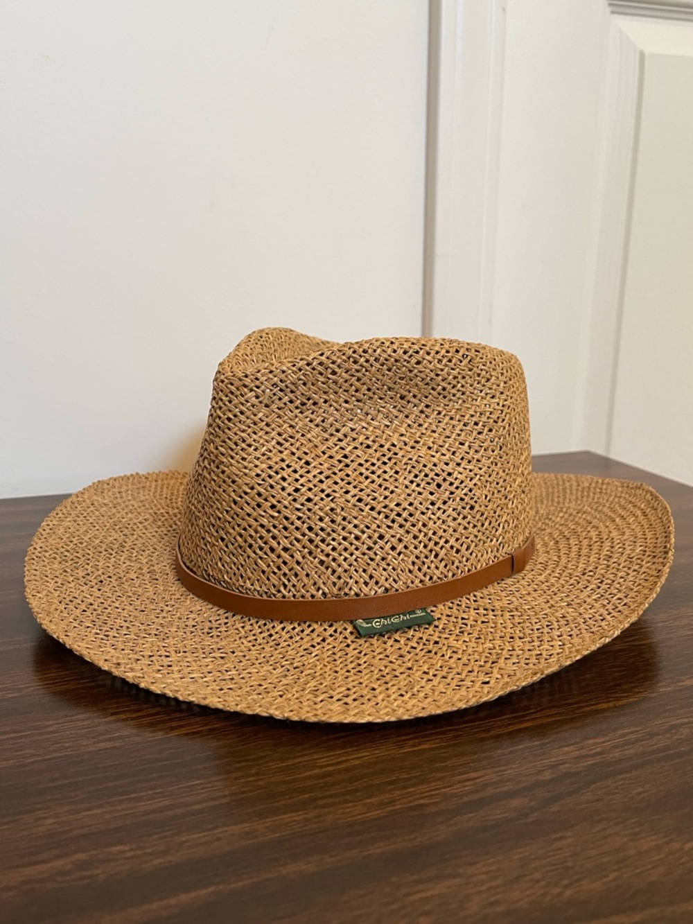 Chi Chi Vintage Seagrass Straw Fedora Sun Hat - OS